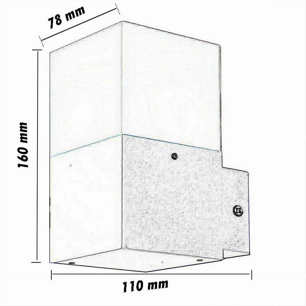 Trade Shop - Applique A Muro Per Esterno Lampada Da Parete In Alluminio Attacco E27 Ip44 B160 - Bianco