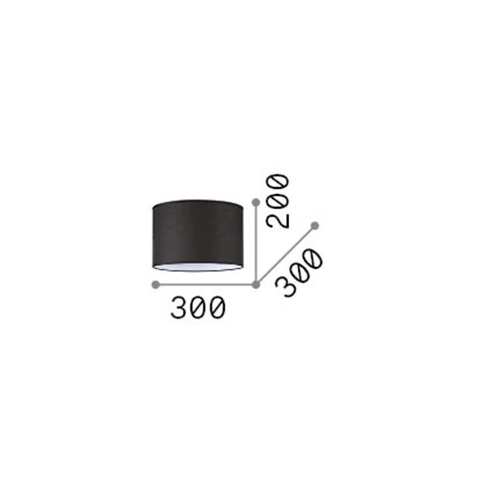 Paralume Cilindro Set Tessuto Nero D30