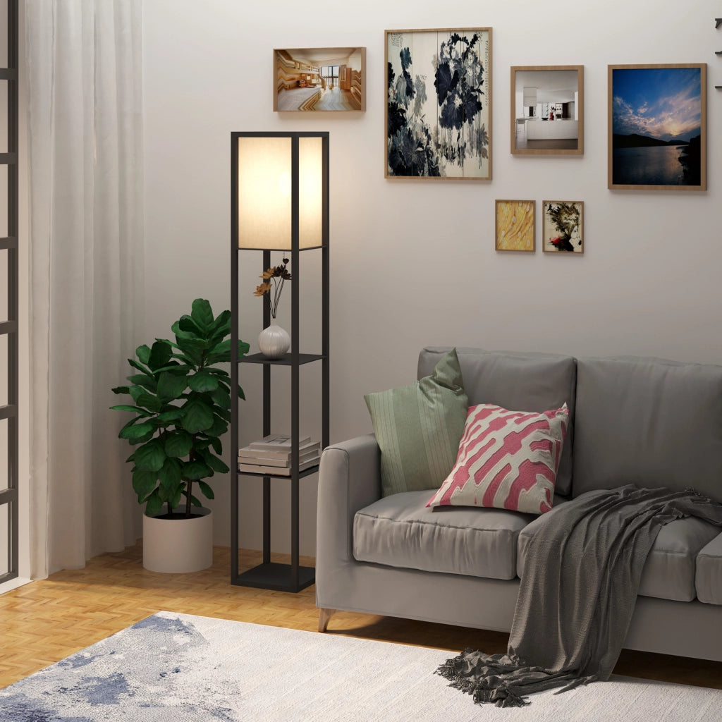 Lampadario Scaffale Libreria ¨C zephmum ¨C MDF Nero 26x26x160 cm
