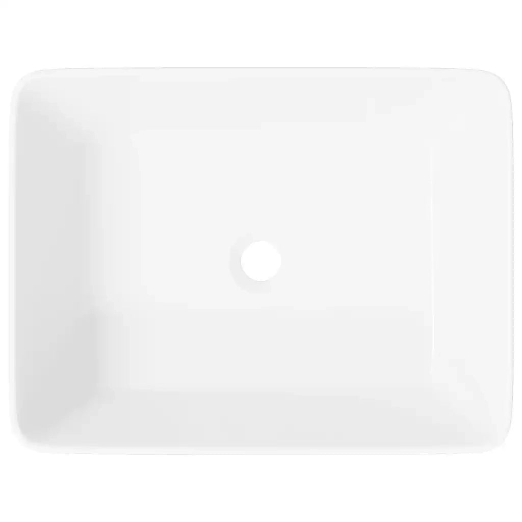 Lavandino-Lavabo-Lavello Bianco 48x37x13 cm in Ceramica Rettangolare