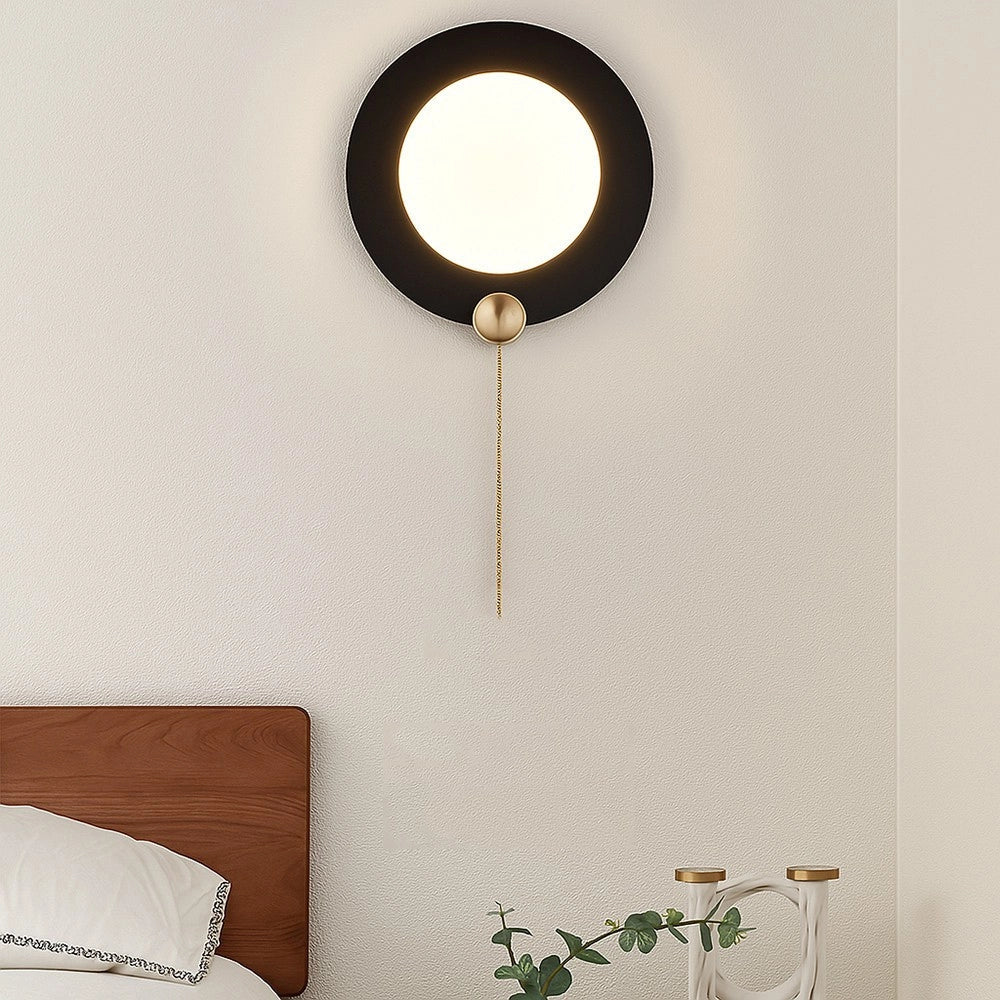 Trade Shop - Applique Da Muro Moderno Tondo 10w Nero Oro Tecnologia Cct Fredda Calda Naturale Aq20-3c -