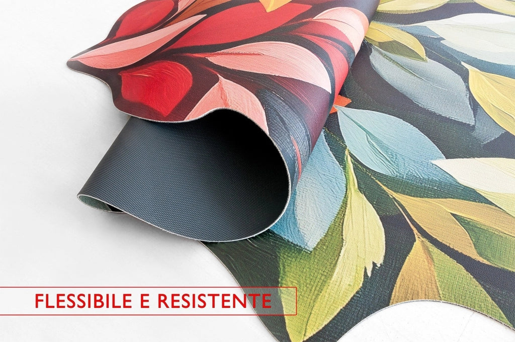 Tappeto Casa Cucina Pvc Stampa Digitale HD Colori Accesi Moderno Lavabile Antimacchia 50x180 cm