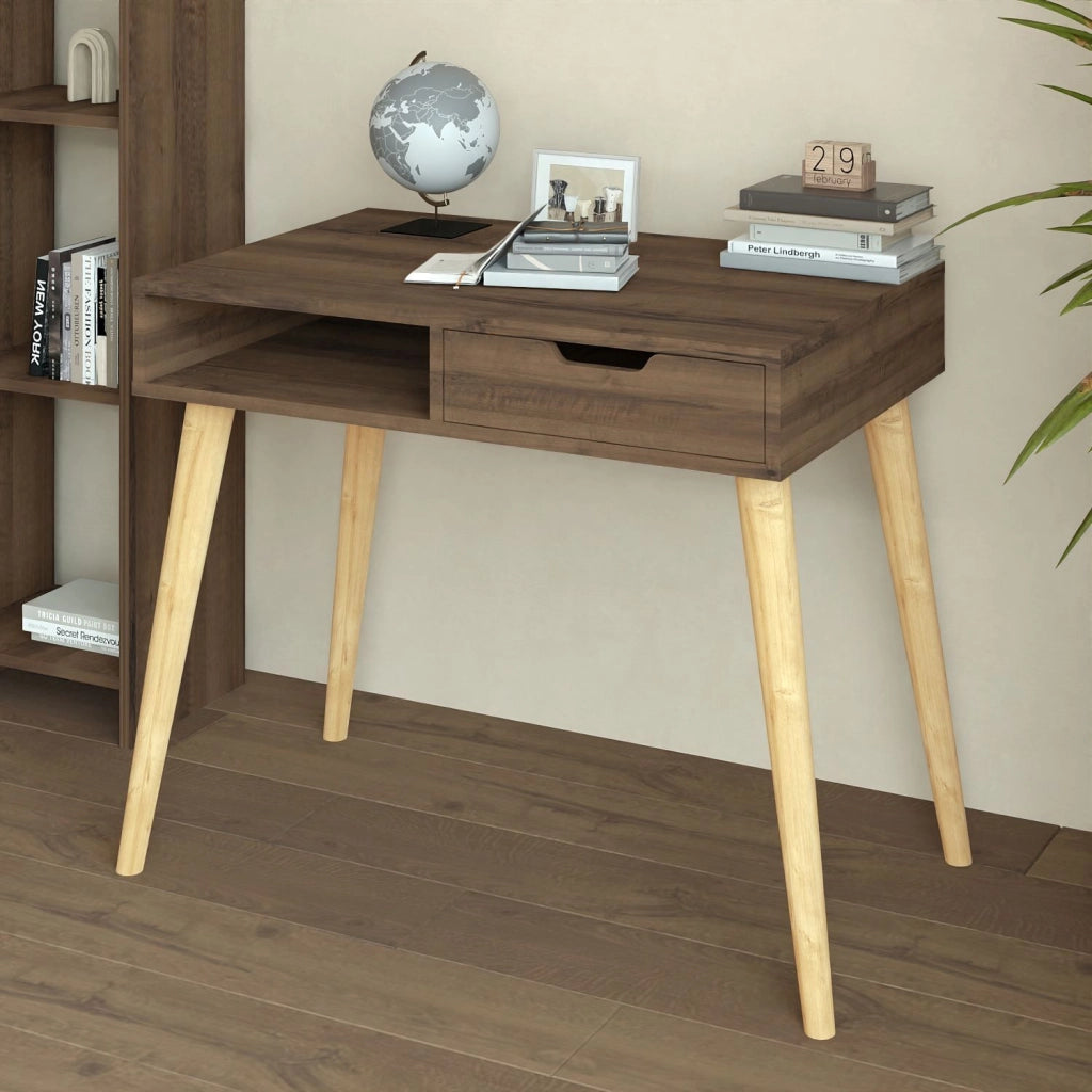Santerno, Consolle un Vano, 90x60x80h cm Marrone Noce