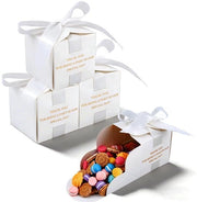 Scatole di regalo eleganti da 60 pezzi - Scatole di regalo per matrimoni - Scatole di regalo con coperchio - Scatole di regalo piccole per feste - 6,5 x 6,5 x 6,7 cm - Progettate con eleganza e nastri - Scatole di regalo