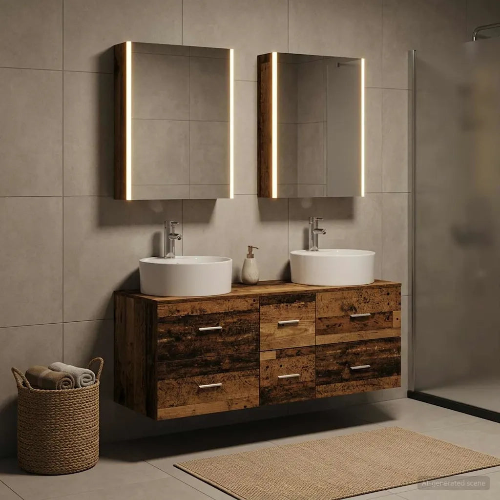 Set di mobili per il bagno 5 pcs Legno antico 3406933