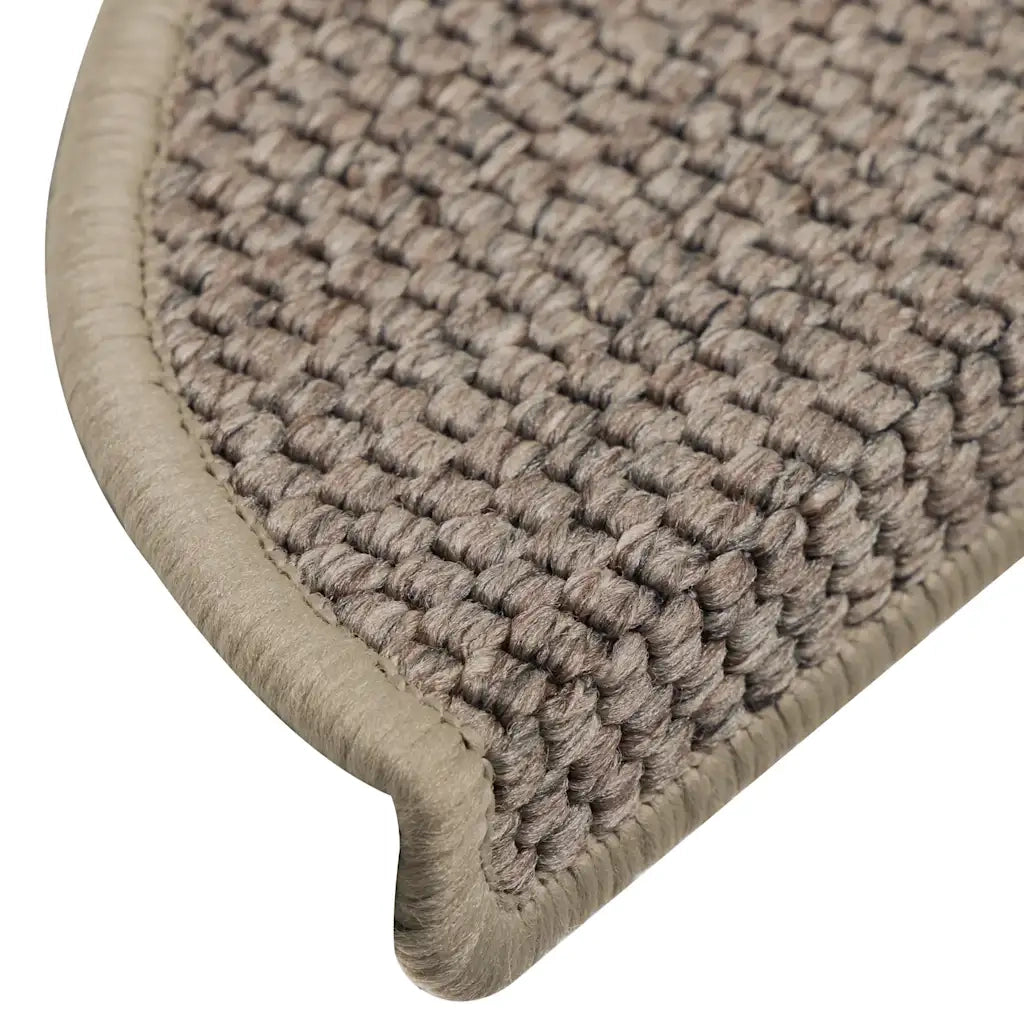 vidaXL Tappeti Adesivi Scale Aspetto Sisal 30 pz 56x17x3cm Beige Scuro