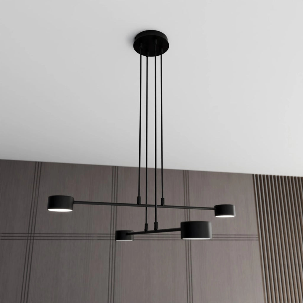 Lampada a sospensione Modus in acciaio nero opaco