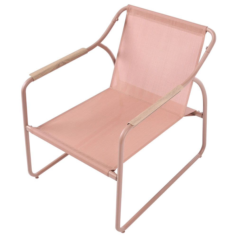 Set da Giardino con Divano 4 Posti in Acciaio Marrone con Cuscini in Olefina e Tavolino da Caffè in Vetro Temperato dal Design Moderno