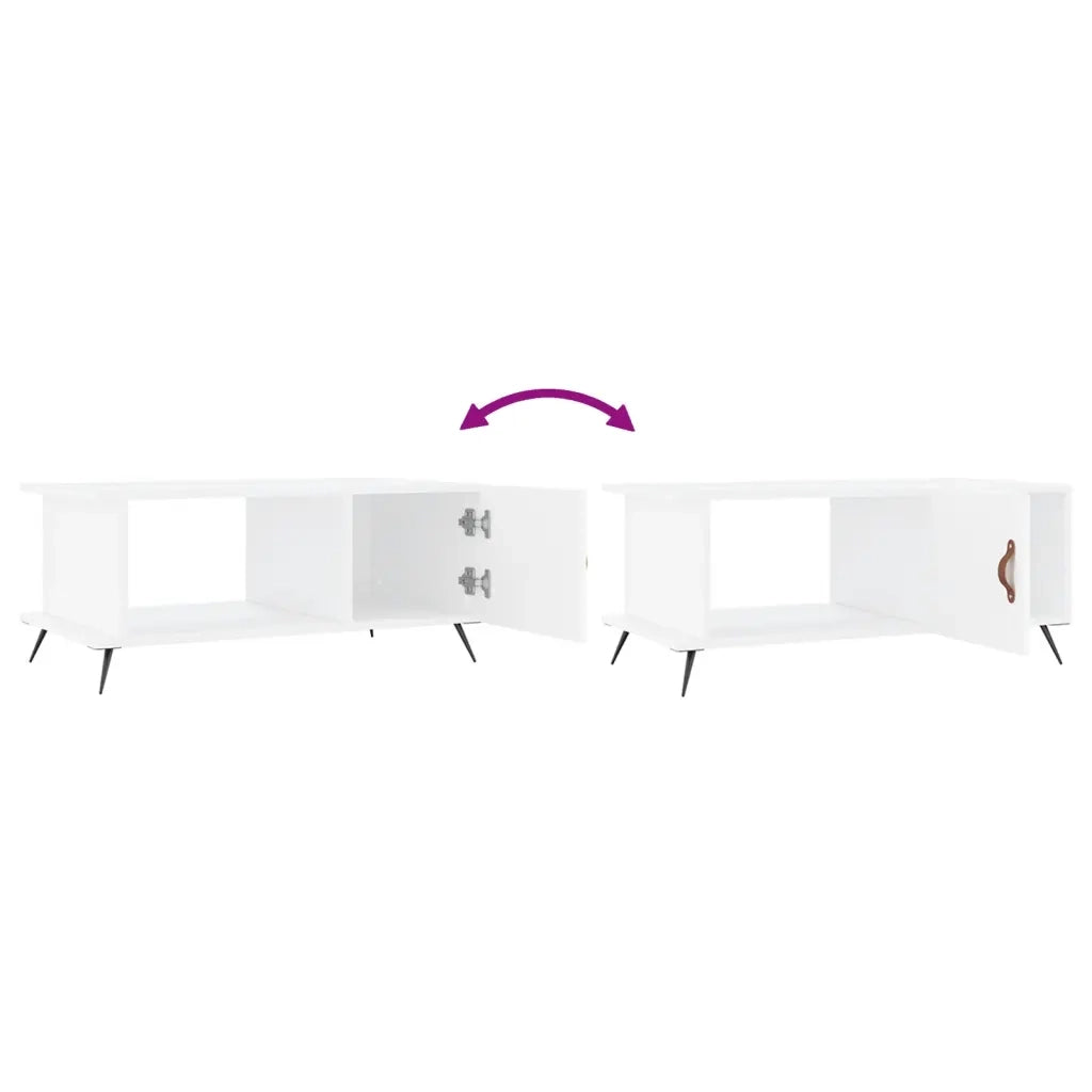 Tavolino da Salotto Bianco 90x50x40 cm in Legno Multistrato