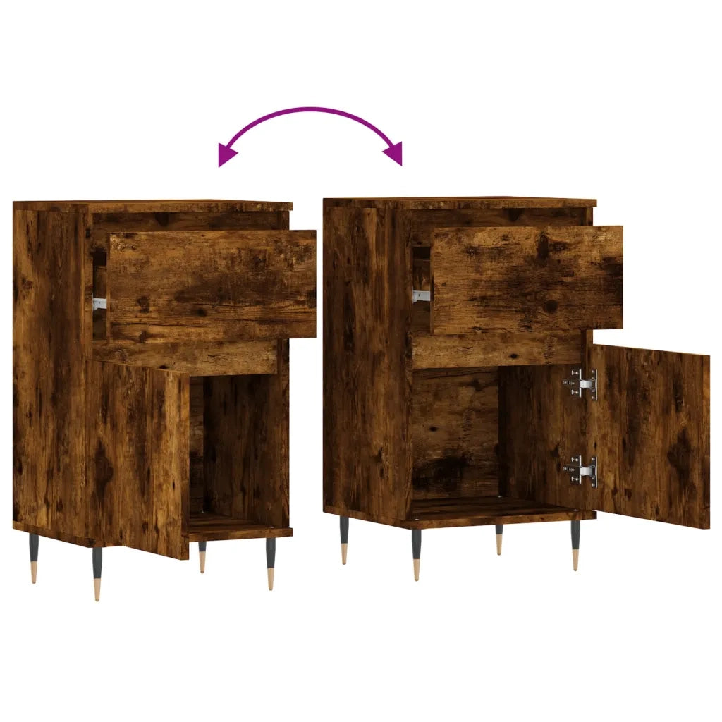 Credenze 2 pz | Madia | Buffet da pranzo | Armadio da pranzo Rovere Fumo 40x35x70 cm in Legno Multistrato