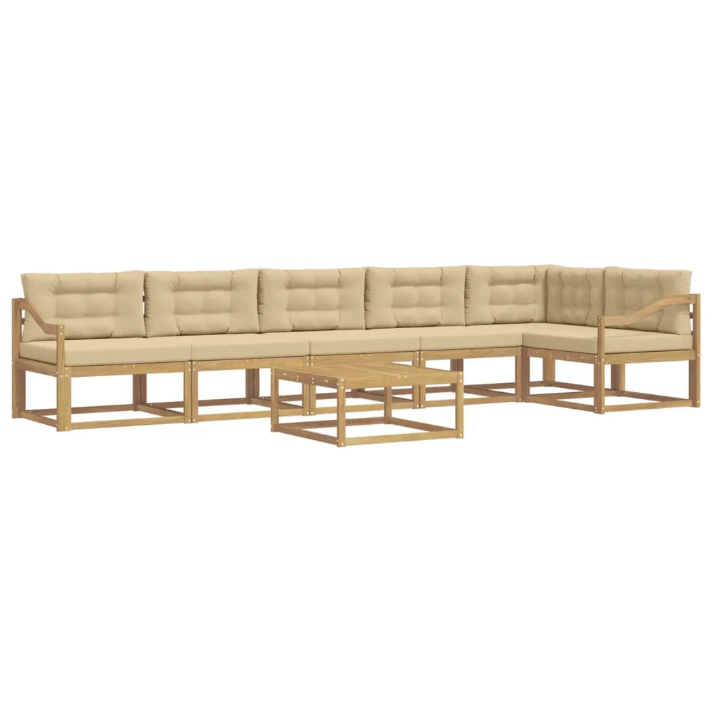 Set di divani da esterno 7 pcs Bianco e Beige 79 x 79 x 37 cm 3386567