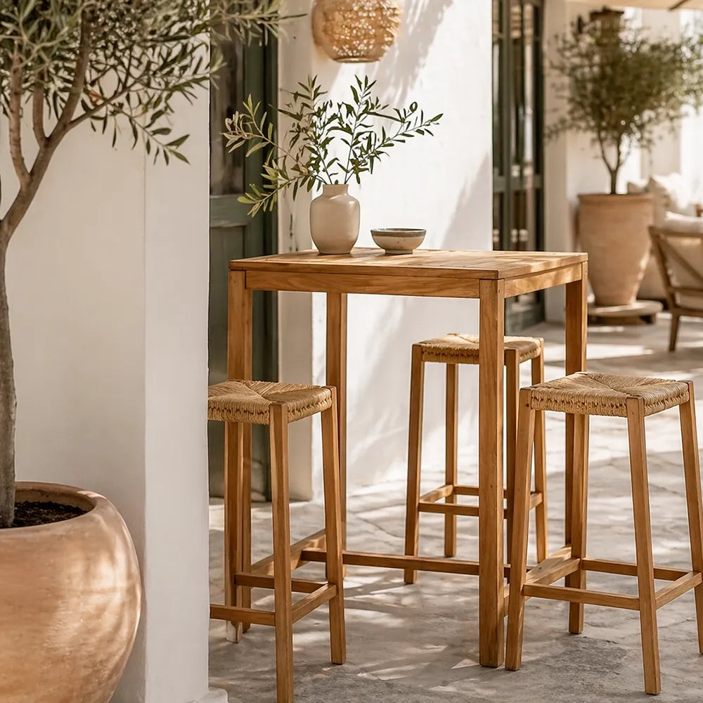 Tavolo Bar da Giardino 70x70 cm in Legno Teak Massello