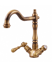 ROMANTIC miscelatore lavabo retrò con pop-up in ottone