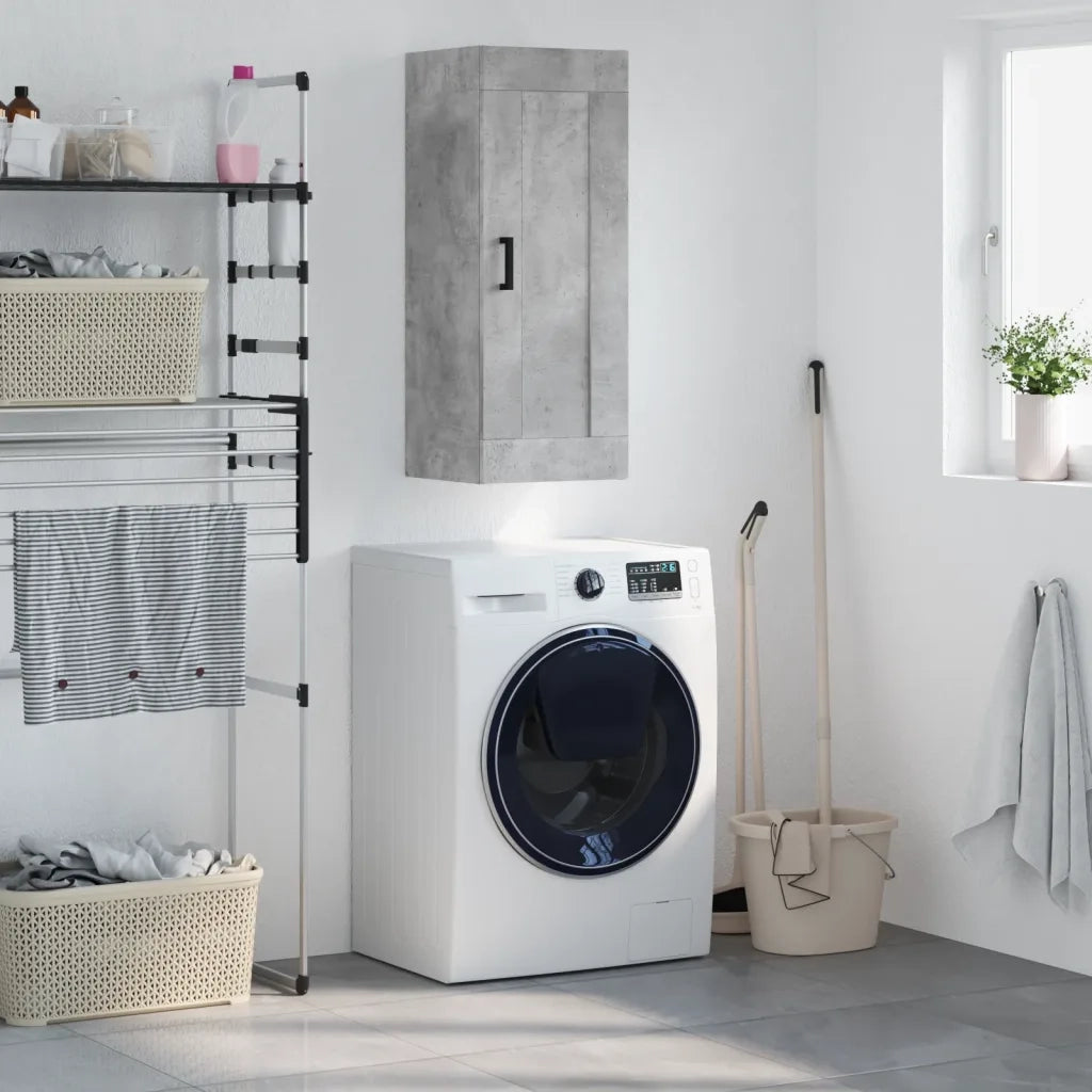 Mobile a Parete Grigio Cemento 34,5x34x90 cm Legno Multistratocod mxl 128023