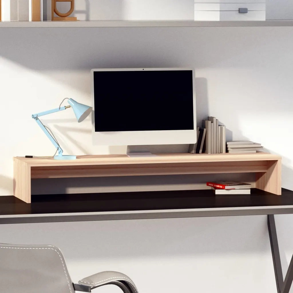 Supporto per Monitor 100x27x15 cm in Legno Massello di Pino 813929