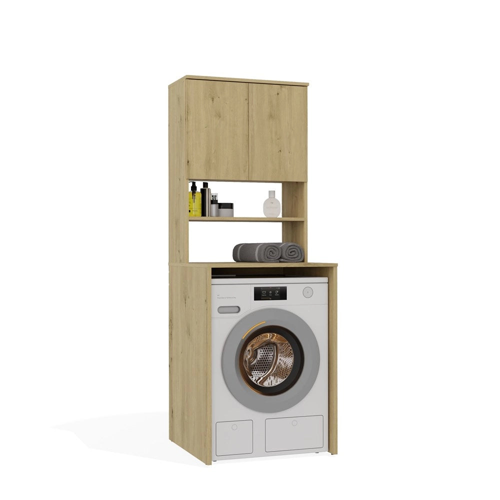 Mobile bagno POLA multi sopra lavatrice colonna scaffale rovere artisan