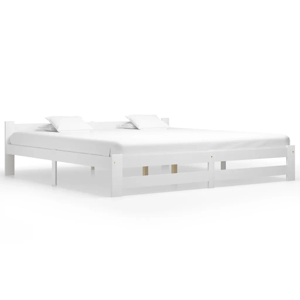 Giroletto senza Materasso Bianco 200x200 cm Legno Massello Pino