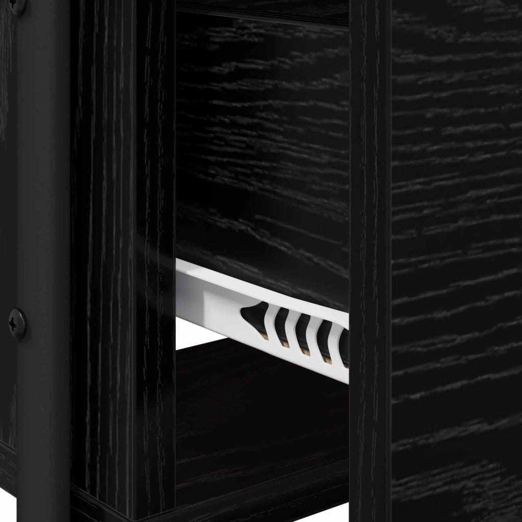 Tavolo da Trucco con cassetto Rovere Nero Legno ingegnerizzato 8007683