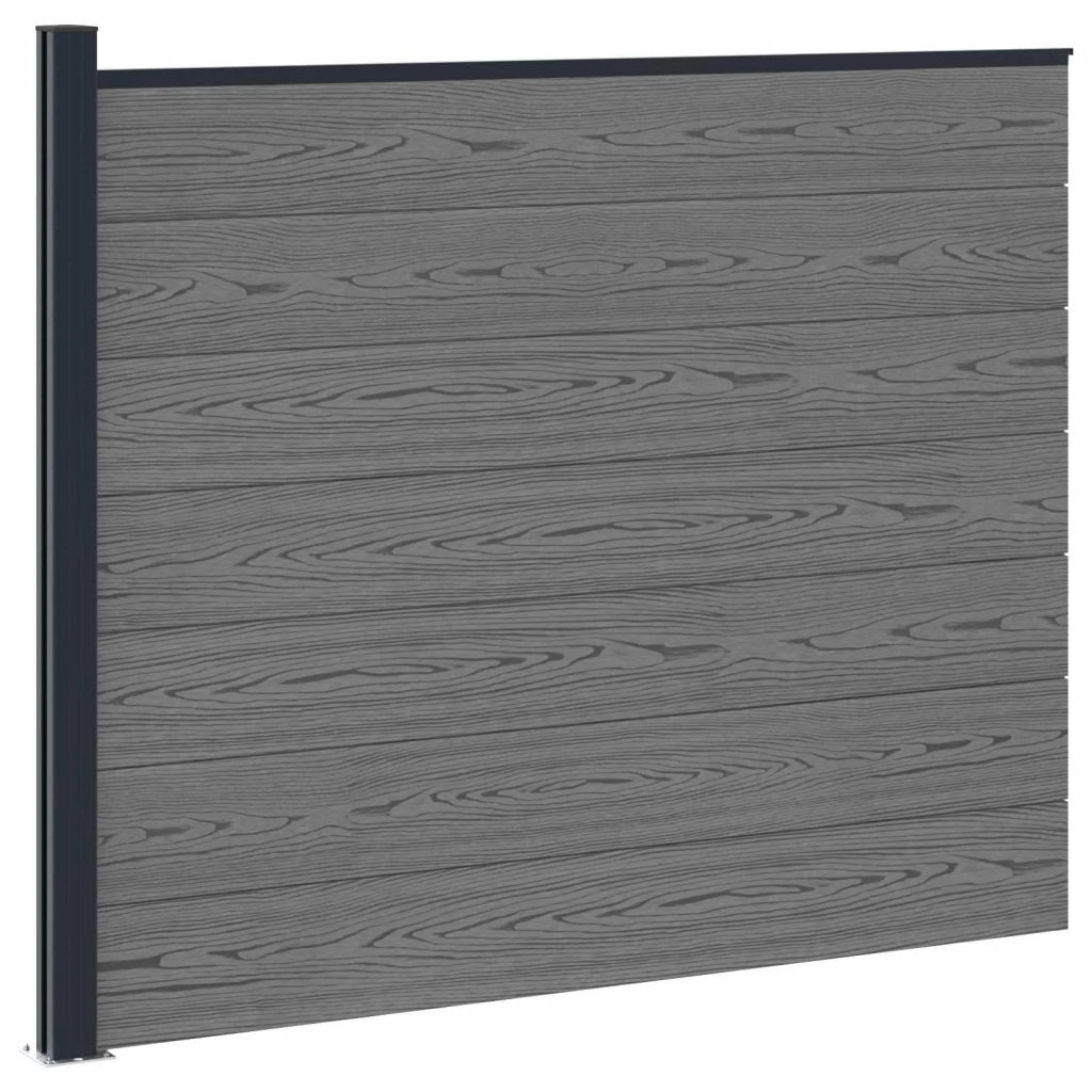 Pannello di Recinzione WPC e Alluminio Grigio 42039068