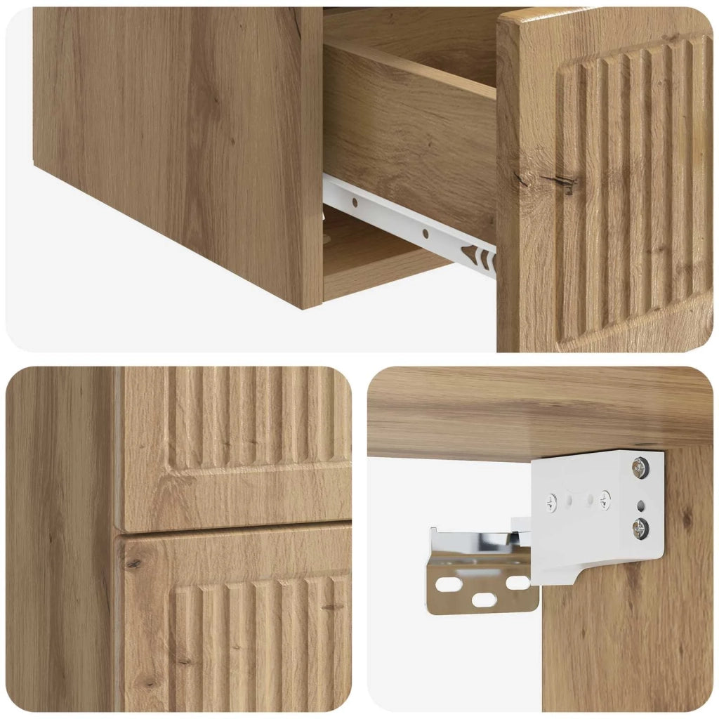 Mobiletto da notte a muro Rovere Artigianale 33 x 34,5 x 40 cm 897973