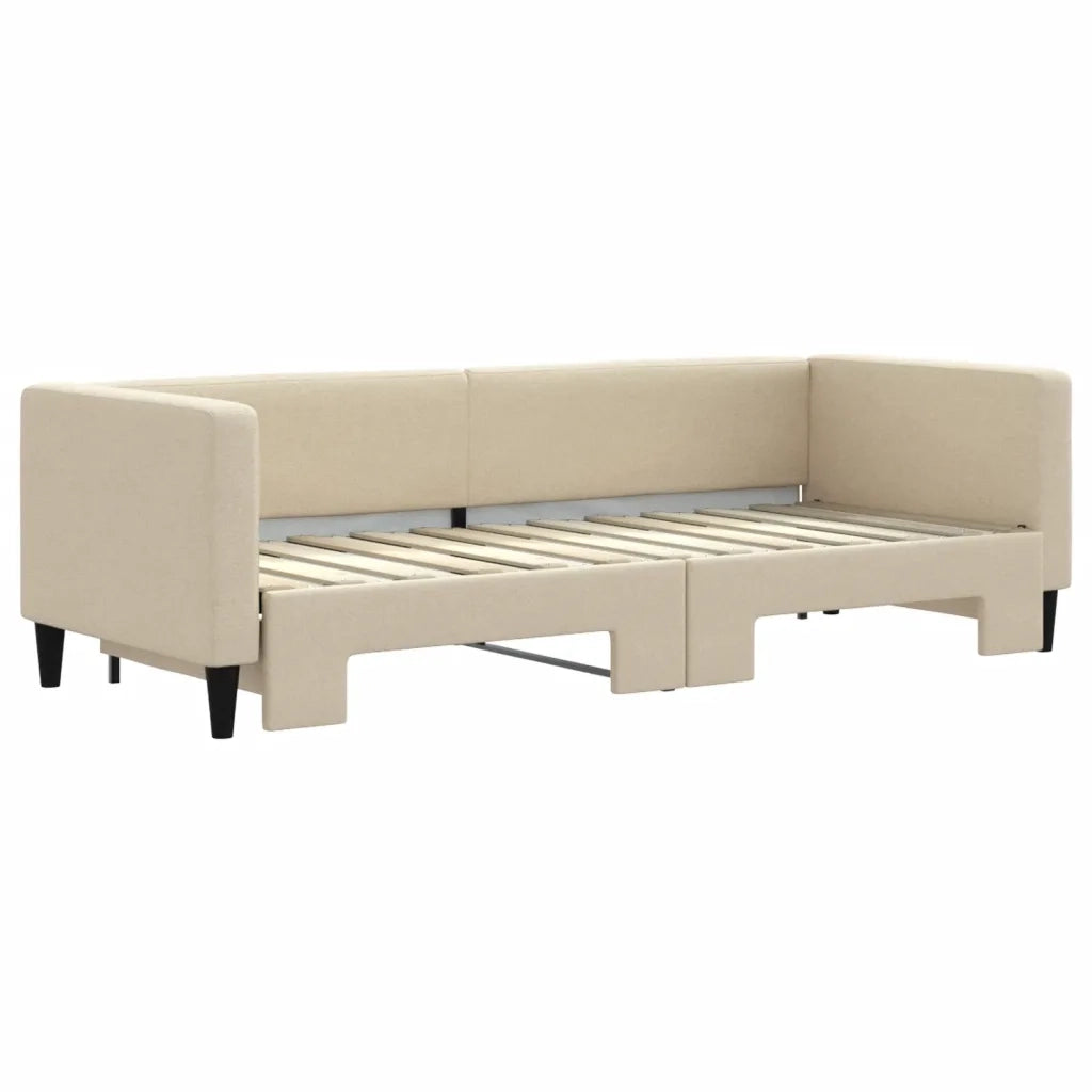Divano letto | Sof¨¤ letto | Letto singolo Estraibile Crema 80x200 cm Tessuto