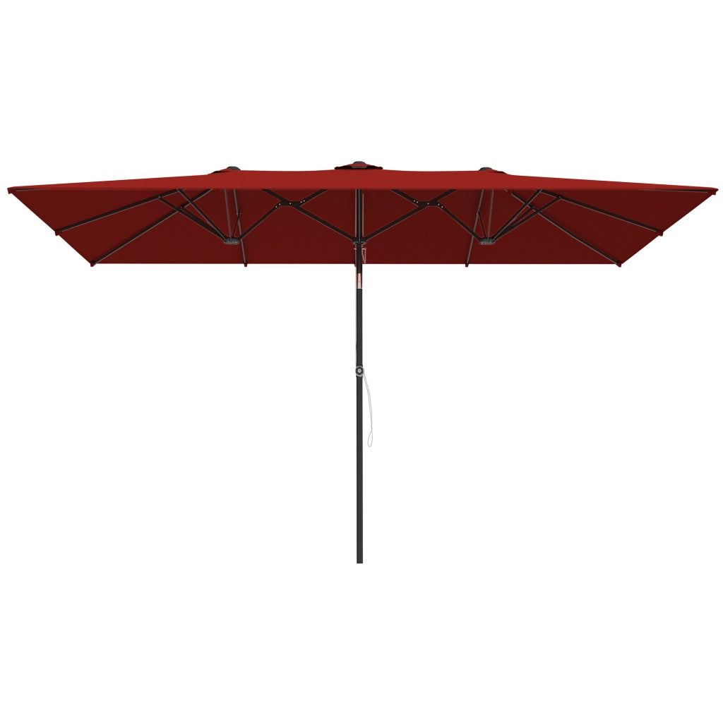 Ombrellone da giardino regolabile in altezza e inclinabile ¨C zephmum ¨C 150x295x170-214 cm rosso vino