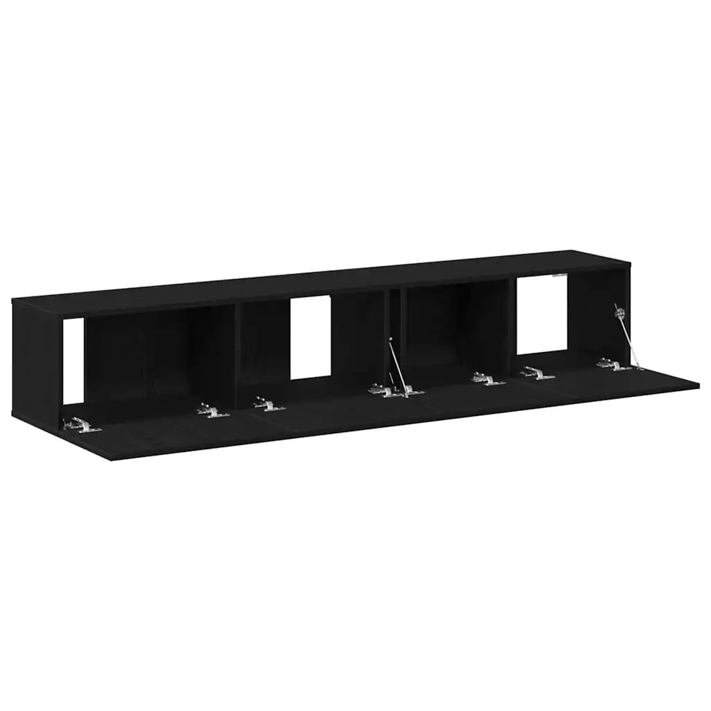 Set mobile TV 2 pcs Rovere Nero Legno multistrato 3333055