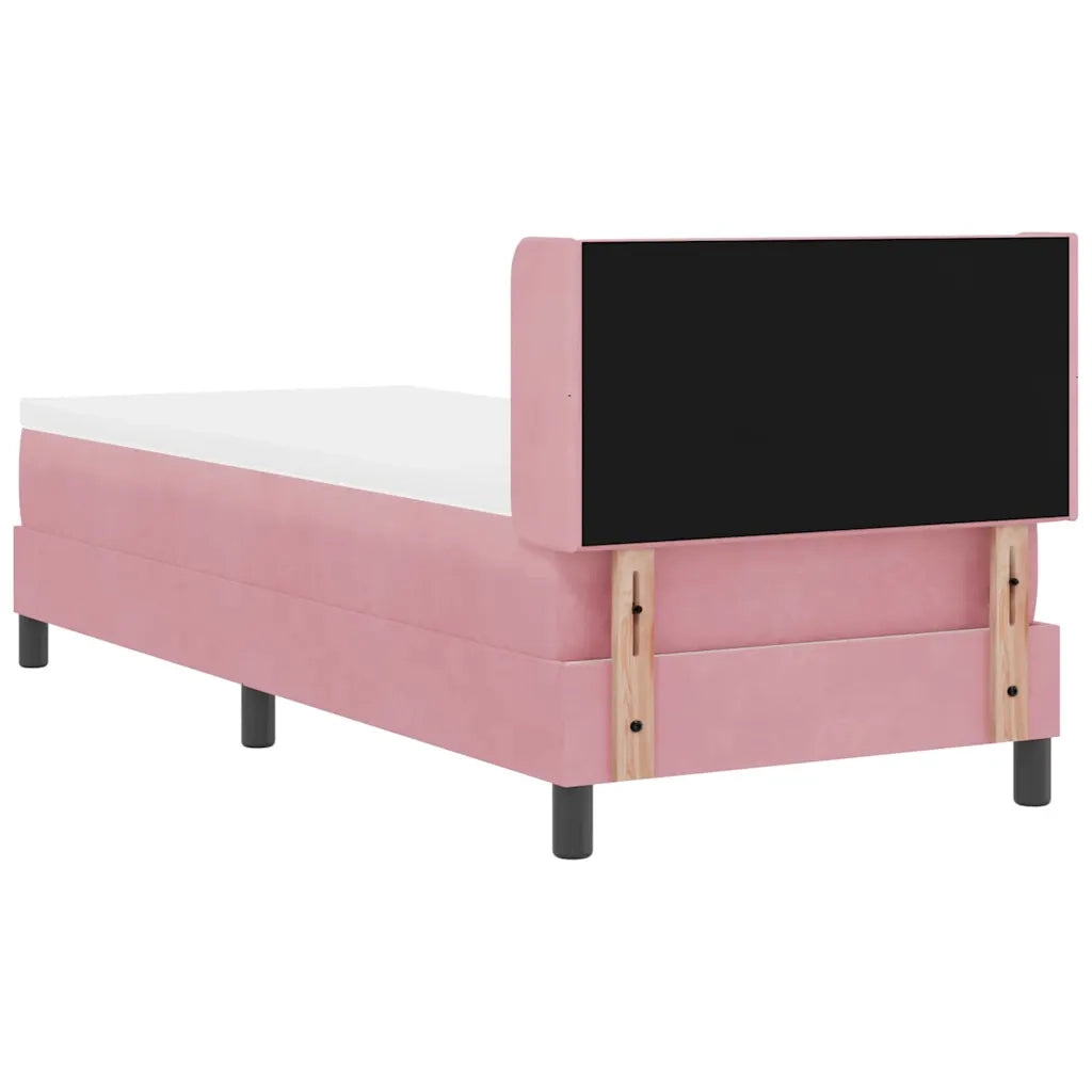 Letto a molle con testiera Rosa 200 x 80 cm Velluto 3341497