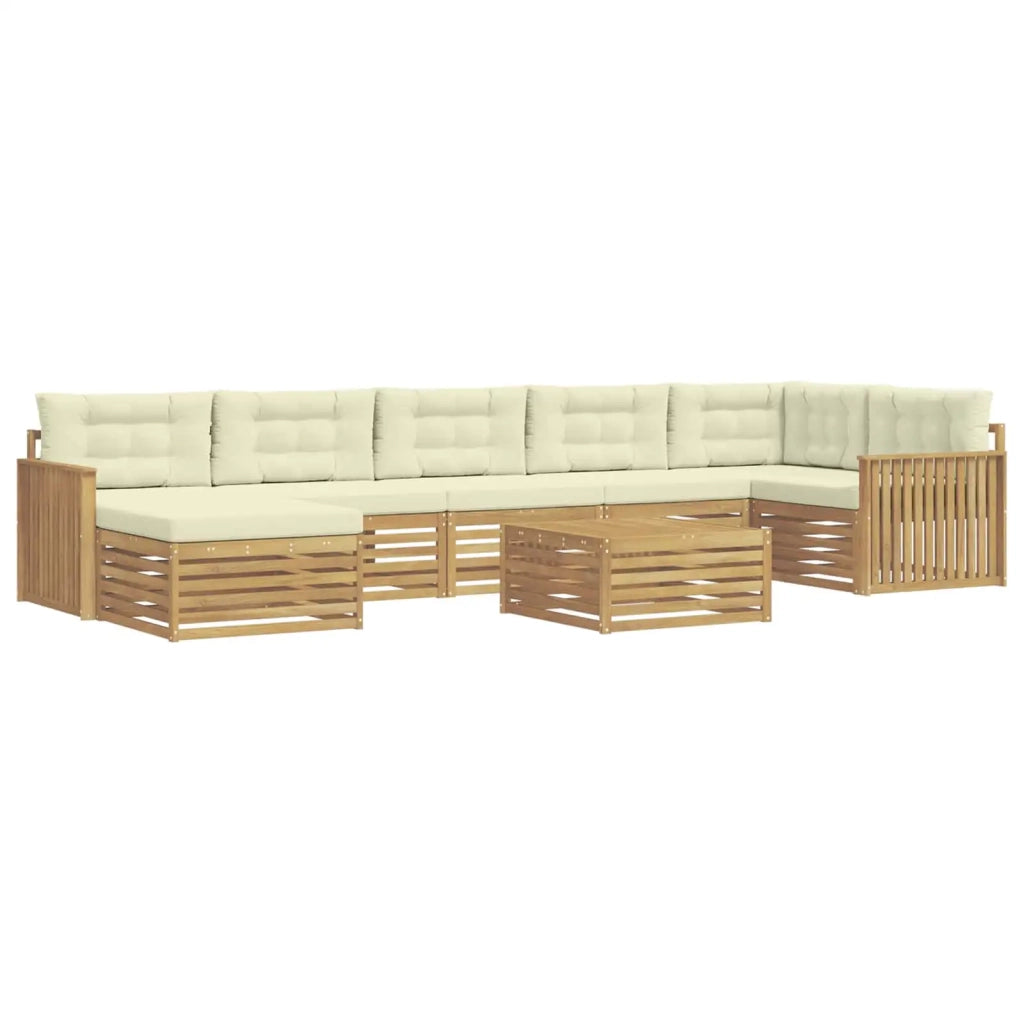 Set di divani da esterno con cuscino 8 pcs Bianco e Crema 3390880
