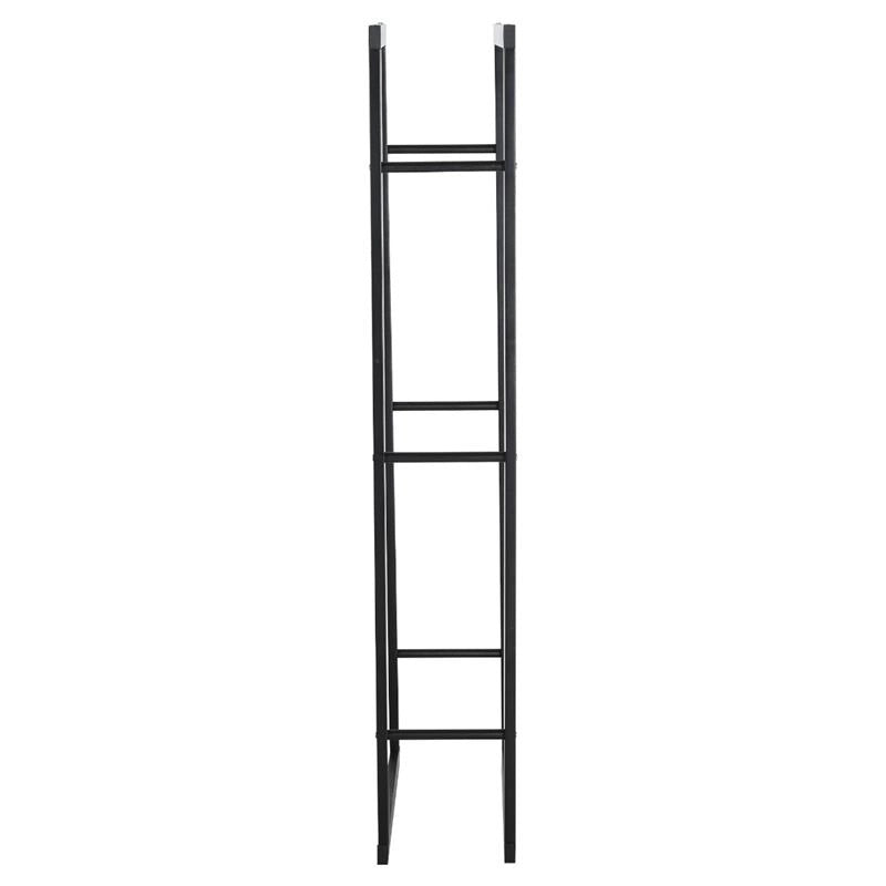 SCAFFALE LEGNAIA PER CASA E GIARDINO PORTATA 100KG NERO, 60X25X150CM