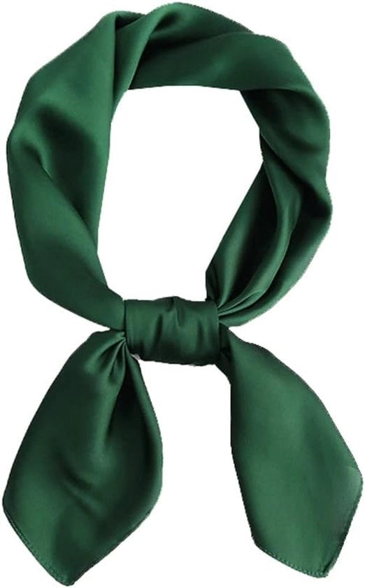 Sciarpa quadrata piccola, sciarpa di poliestere verde, sciarpa a quadri, sciarpa a righe semplice, sciarpa da donna, 70 cm * 70 cm sciarpa quadrata
