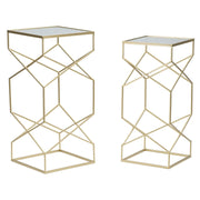 Tavolinetti Glassy Coppia cm 31,5x31,5x68-28x28x64