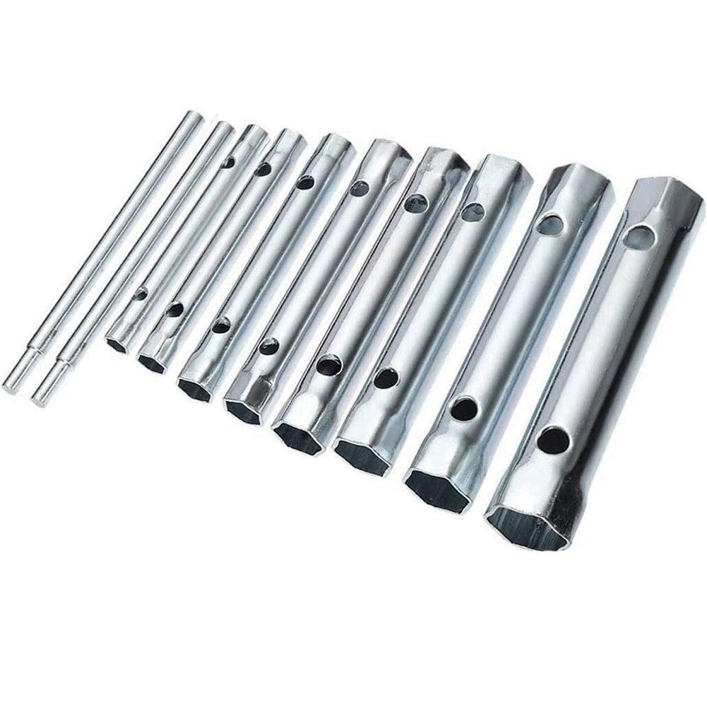 Trade Shop - Set Chiavi A Tubo 6-22mm Esagonali 10pz Chiavini Tubolari Leva A T Idraulica -