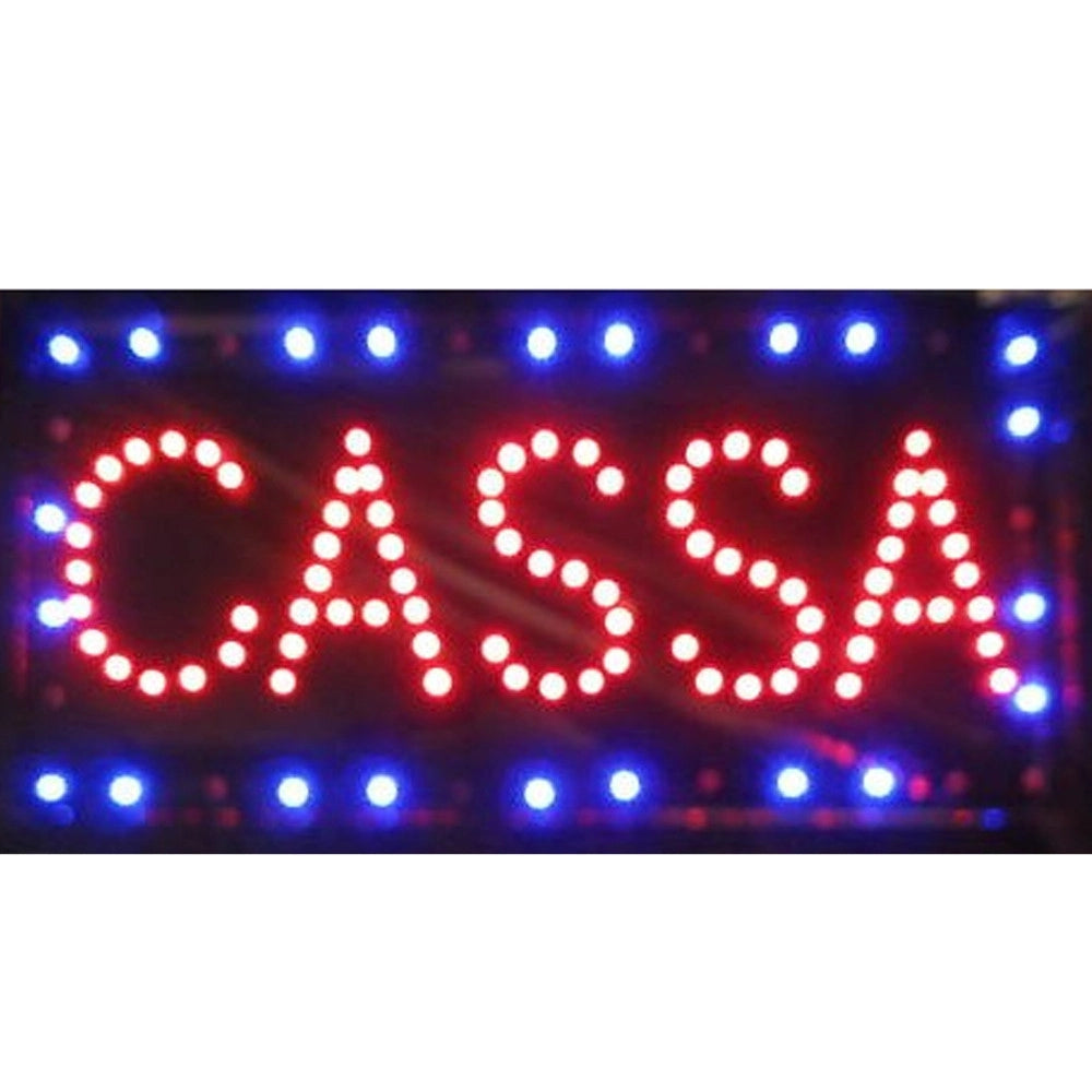 Trade Shop - Insegna Luminosa Insegne Luminose A Led Con Scritta Cassa Con Ganci 50 X 25 Cm -