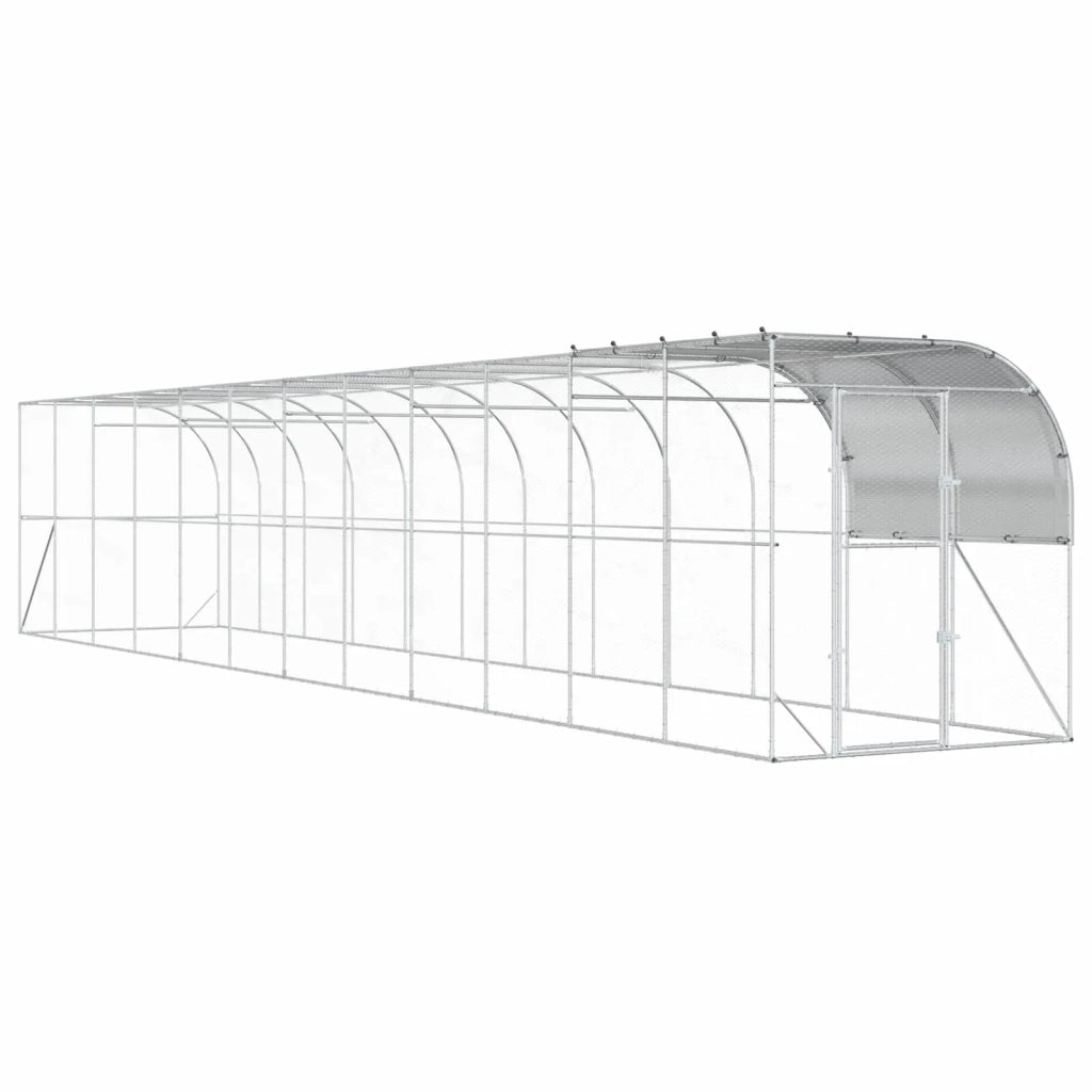 Gabbia per Polli Contro il Muro Argento 1200 x 200 x 215 cm 3434745