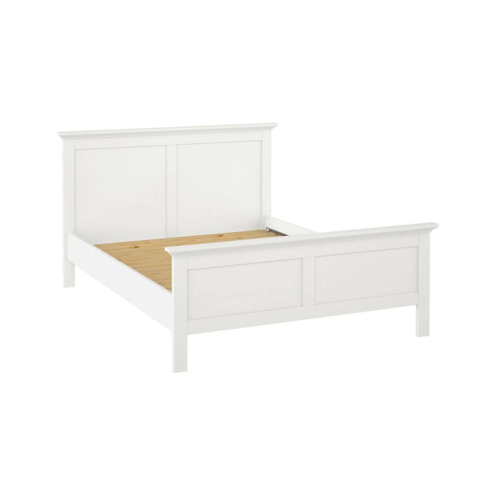 Letto piazza e mezza Saudel, Sommier per camera da letto, Giroletto per stanza, Struttura porta materasso, 213x172 h110 cm, Bianco