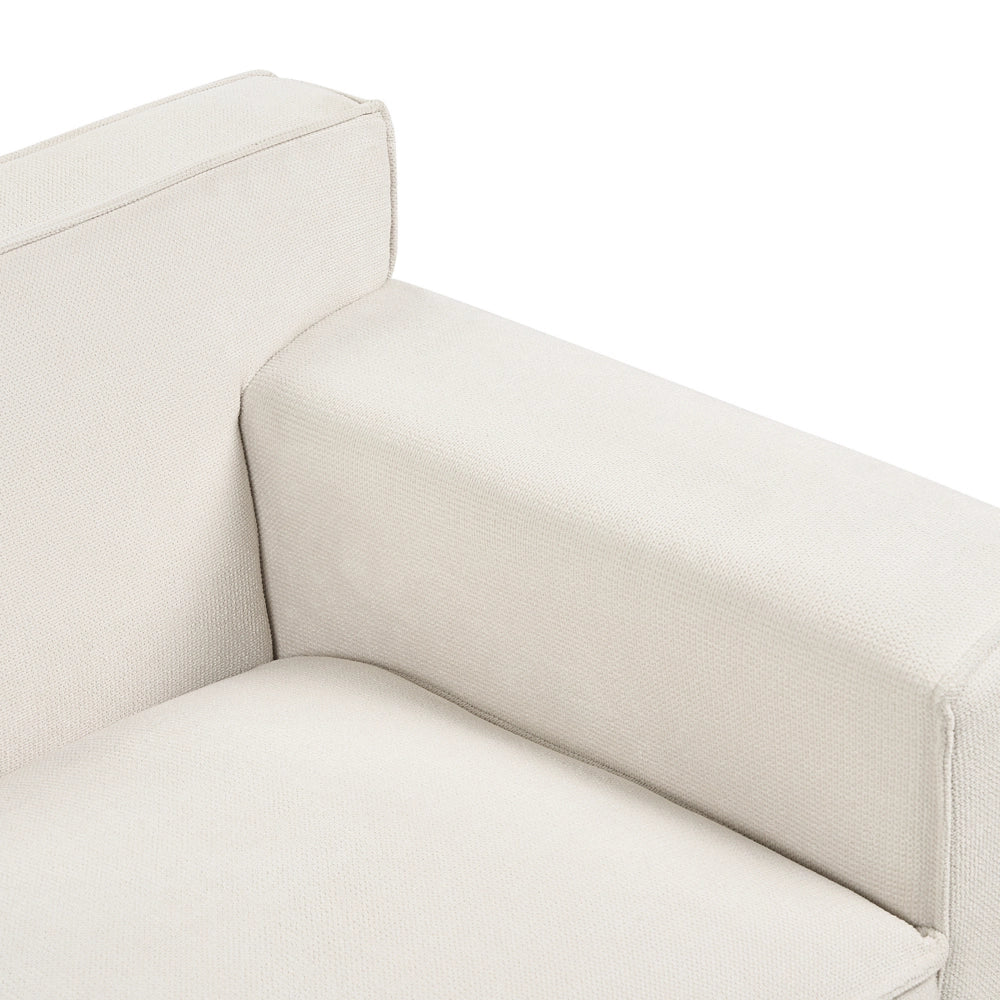 Divano 3 Posti in velluto Color bianco sporco confortevole soggiorno moderno retrò