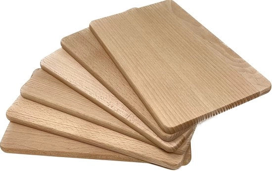 Plank di legno non trattato, tavola da colazione in quercia naturale, 22 x 14 x 1 cm (set di 6)