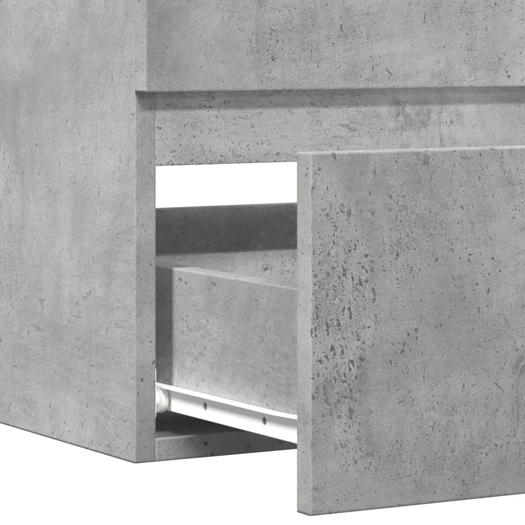 Mobile Pensile da Bagno Grigio Cemento 80x38,5x45 cm Truciolato