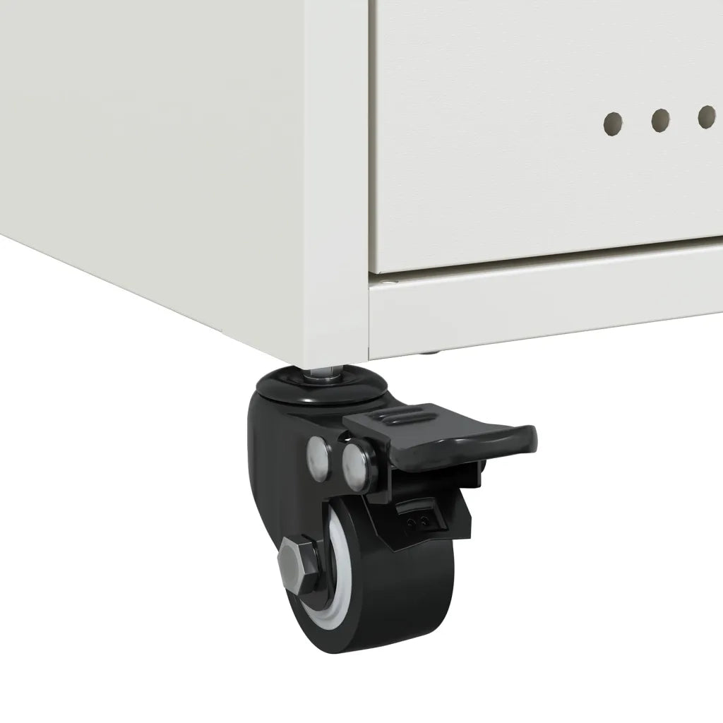 Set di 2 Comodini | Armadio da Notte | Mobiletto da notte Bianchi 36x39x43,5 cm in Acciaio