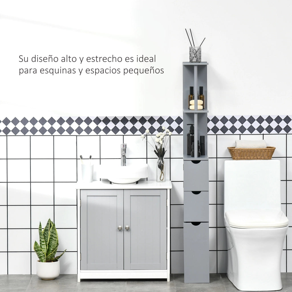 Colonna Bagno Moderna ¨C zephmum ¨C Grigio 15x33x136,8 cm