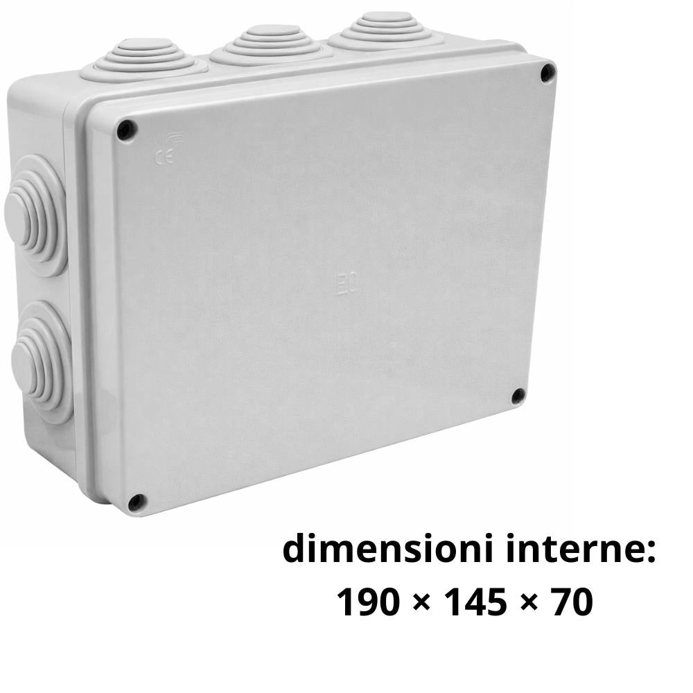 Cassetta stagna marlanvil 009 per giunzioni elettriche 190x145x70mm