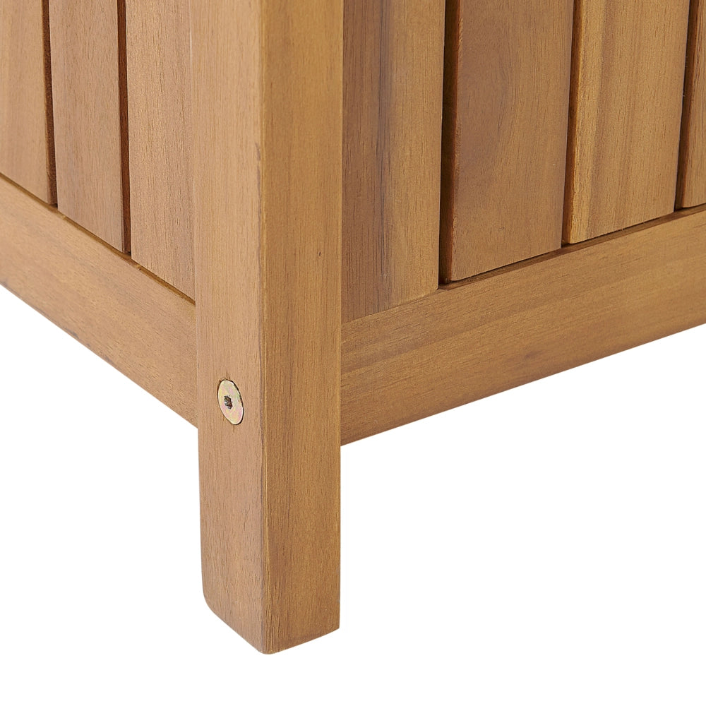 Panca da Esterno con Contenitore in Legno Massello di Acacia 2 Posti 120 cm Colore Chiaro