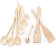 Set di utensili da cucina in legno da 9 pezzi - Cucchiai, Spiedini - Legno di quercia