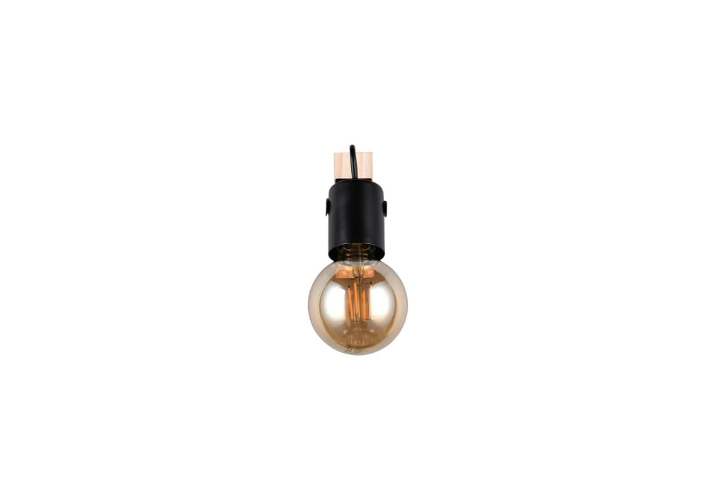 Faretto soffitto vintage 1xE27 nero legno IP20 LYNAR RL