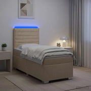 Letto box spring con materasso Crema 80 x 200 cm Tessuto 3454738