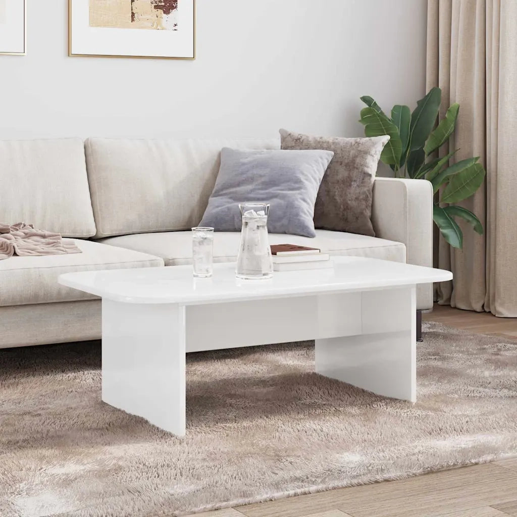 Tavolino da salotto | Tavolino da caff¨¨ | Tavolino da Soggiorno Bianco Lucido 93 x 53 x 33 cm