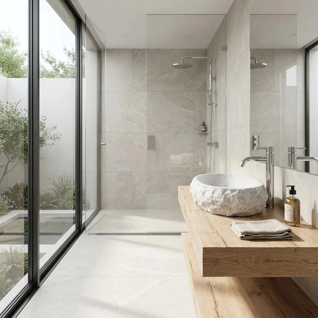 Lavabo Da Appoggio Rea Mika Light Grey