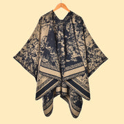 Sciarpa/stola da donna, stile foresta, spessa e calda, in cashmere, double face, con spacchi