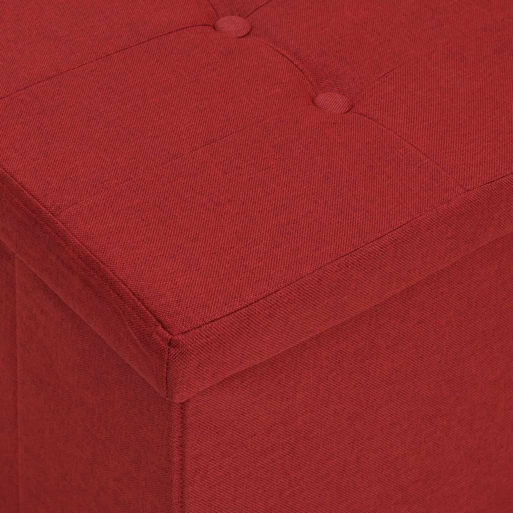 Panca contenitore pieghevole 110 x 38 x 38 cm bordeaux finto lino 02_0010896